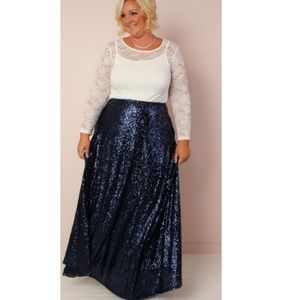 Society Plus Maxi Skirt (Royal Blue)